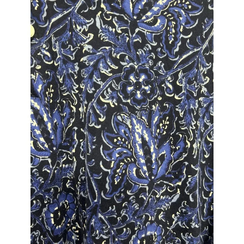 Ralph Lauren Polo Golf Shirt Mens Large Blue Black Floral EUC Preppy Business